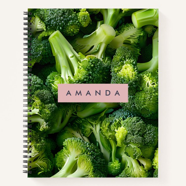 Cuaderno Diseño Personalizado de Brócoli Verde Fresco (Anverso)