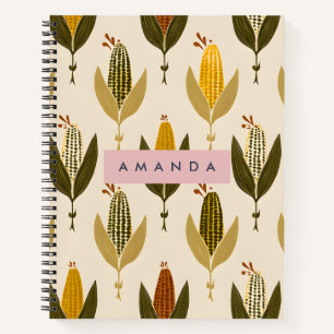 Cuaderno Diseño personalizado de cosecha rústica de maizal