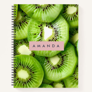 Cuaderno Diseño Personalizado de Fruta Kiwi Vibrante