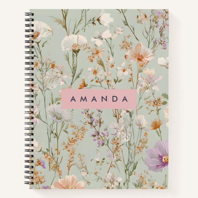Cuaderno Diseño personalizado de jardines de flores silvest (Anverso)