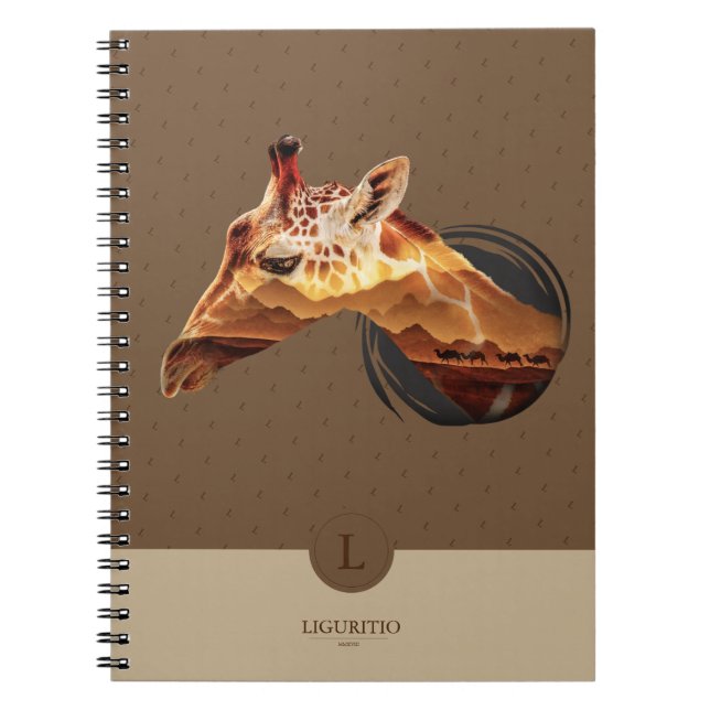 Cuaderno Diseño personalizado de la jirafa del desierto (Frente)
