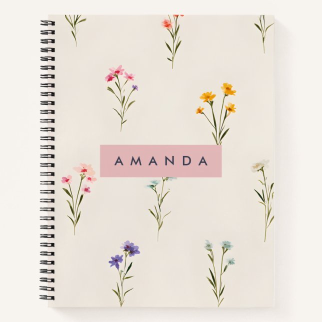 Cuaderno Diseño personalizado de los jardines de flores sil (Anverso)