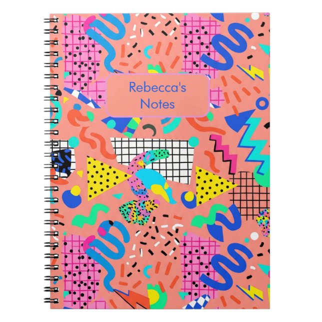 Cuaderno Diseño personalizado de revival retro de Memphis d (Frente)