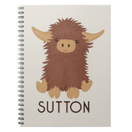 Cuaderno Diseño personalizado de vacas Highland, chabacano