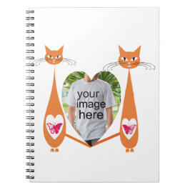 Cuaderno Diseño personalizado editable Cat Love Heart