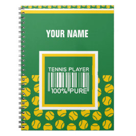 Cuaderno Diseño personalizado para jugadores de tenis, entr