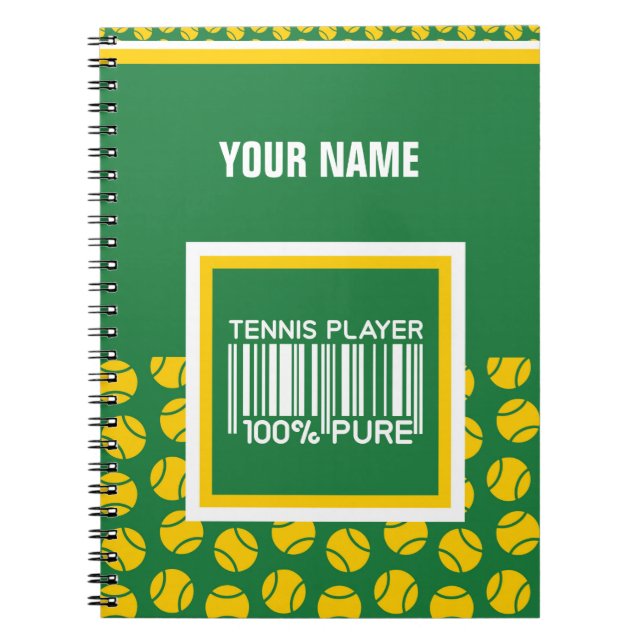 Cuaderno Diseño personalizado para jugadores de tenis, entr (Frente)