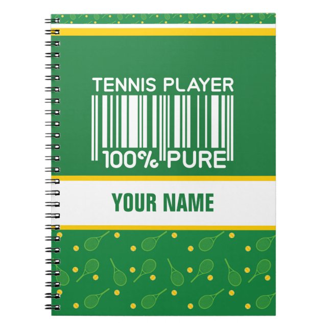Cuaderno Diseño personalizado para jugadores de tenis, entr (Frente)