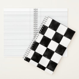 Cuaderno Diseño pintado en negro y blanco estilo check 