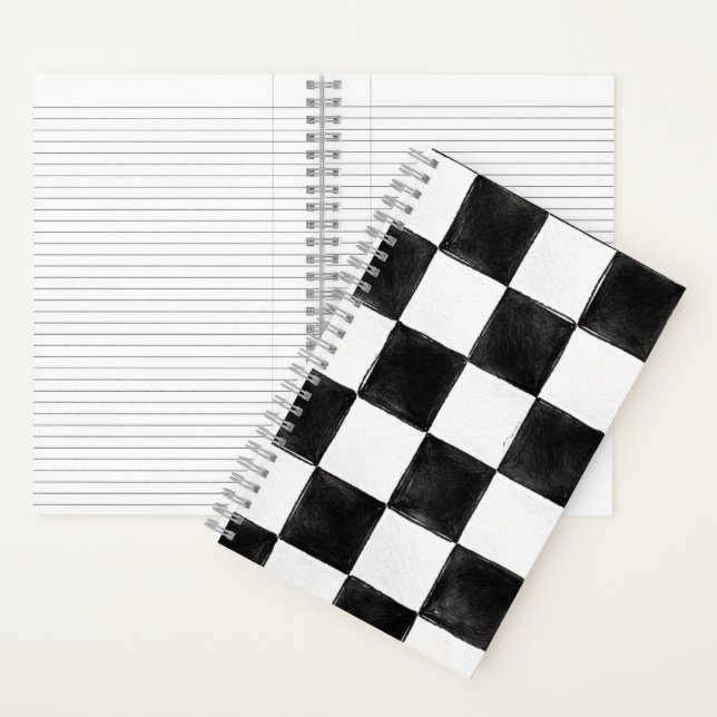 Cuaderno Diseño pintado en negro y blanco estilo check  (Interior)