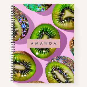 Cuaderno Diseño Pop Art de Kiwi Brillante Personalizado Vib