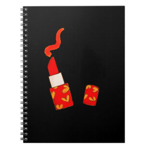 Cuaderno Diseño Pop Art de Labial Corazón Rojo
