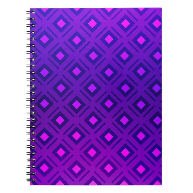Cuaderno Diseño púrpura claro con líneas, rectángulo. Brill (Frente)