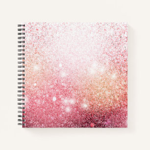 Cuaderno Diseño Purpurina rosa de lujo