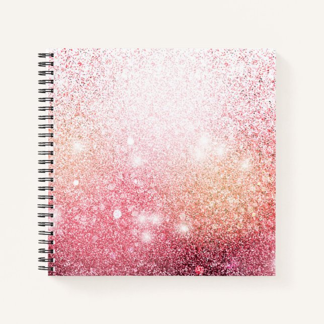 Cuaderno Diseño Purpurina rosa de lujo (Anverso)