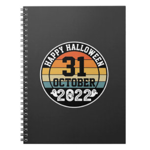 Cuaderno diseño retro atardecer Halloween 31 octubre 2022_1