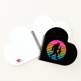Cuaderno Diseño Retro Atardecer Saxofón Jazz Bigfoot Corazó