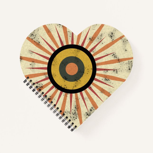 Cuaderno Diseño Retro Boho de Explosión Solar (Anverso)