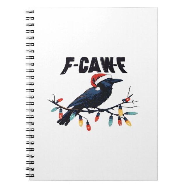 Cuaderno Diseño Retro Clásico de Navidad de Cuervo Divertid (Frente)