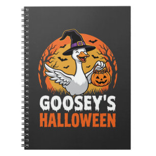 Cuaderno Diseño Retro de Dibujos Animados de Ganso Bruja de