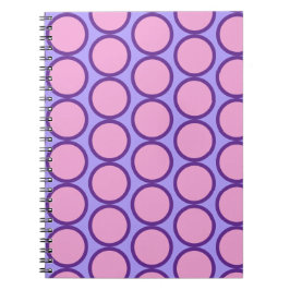 Cuaderno Diseño Retro de Lunares Rosa, Morado y Amarillo