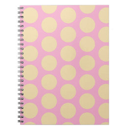 Cuaderno Diseño Retro de Lunares Rosa y Amarillo 