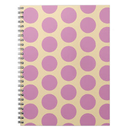 Cuaderno Diseño Retro de Lunares Rosa y Amarillo 