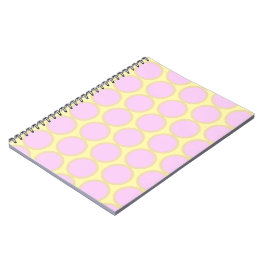 Cuaderno Diseño Retro de Lunares Rosa y Amarillo 