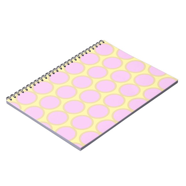 Cuaderno Diseño Retro de Lunares Rosa y Amarillo  (Lado Izquierdo)