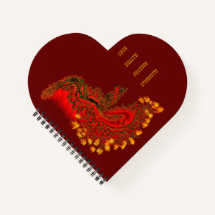 Cuaderno Diseño rojo y dorado de China Dragon