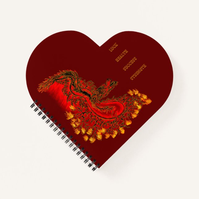 Cuaderno Diseño rojo y dorado de China Dragon (Anverso)