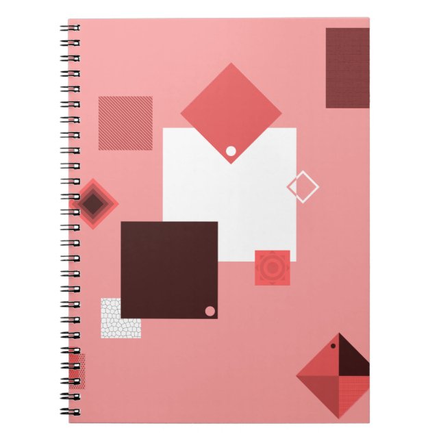 Cuaderno Diseño rosa abstracto minimalista (Frente)