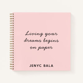 Cuaderno Diseño Rosa Rubor Viviendo Tus Sueños