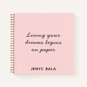 Cuaderno Diseño Rosa Rubor Viviendo Tus Sueños