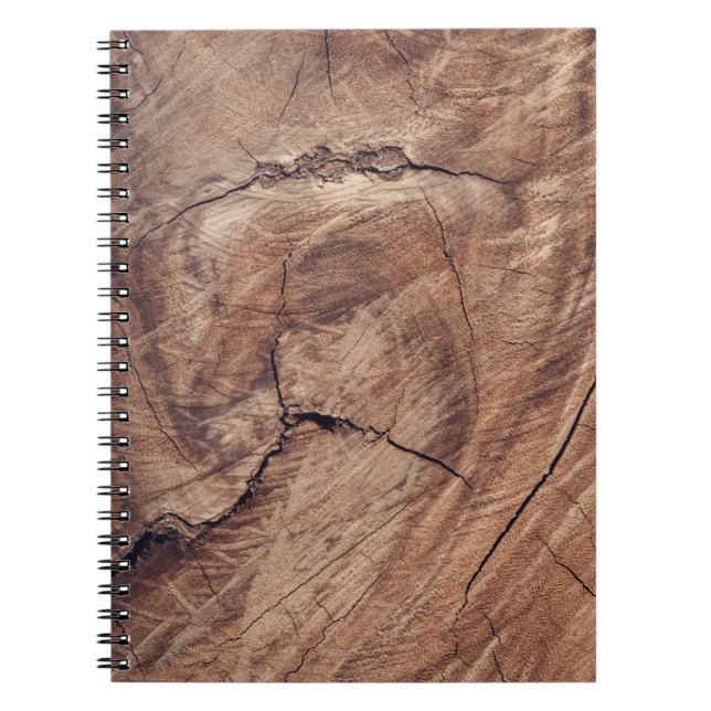 Cuaderno Diseño rústico de textura de grano de madera (Frente)