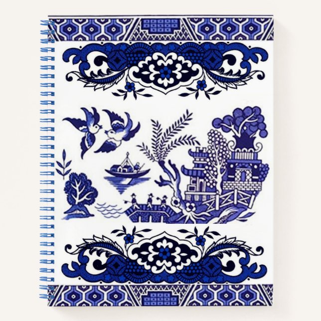 Cuaderno Diseño salvaje azul y blanco de China (Anverso)