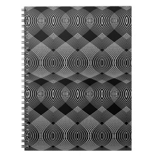 Cuaderno Diseño sin fisuras de líneas monocromáticas en un