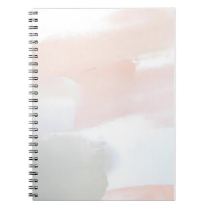 Cuaderno Diseño suave de color de agua gris y Rubor