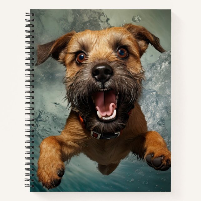 Cuaderno Diseño submarino de natación de perros lúdicos (Anverso)