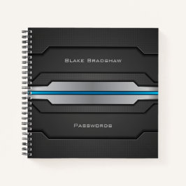 Cuaderno Diseño técnico con matices azules y Personalizados