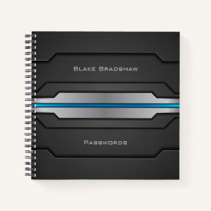 Cuaderno Diseño técnico con matices azules y Personalizados