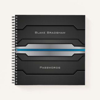 Cuaderno Diseño técnico con matices azules y Personalizados