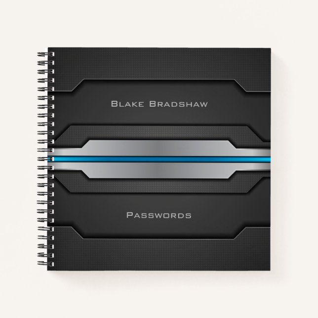 Cuaderno Diseño técnico con matices azules y Personalizados (Anverso)