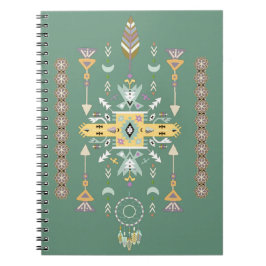 Cuaderno Diseño tribal amarillo y verde
