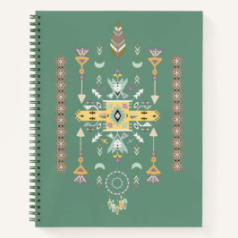 Cuaderno Diseño tribal amarillo y verde