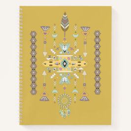 Cuaderno Diseño tribal amarillo y verde