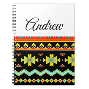 Cuaderno Diseño tribal brillante personalizado 
