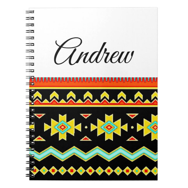 Cuaderno Diseño tribal brillante personalizado  (Frente)