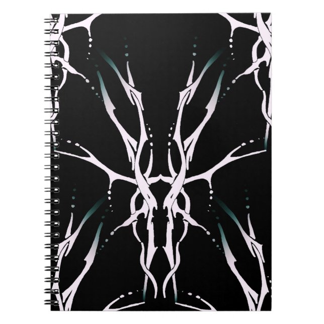 Cuaderno Diseño Tribal de Cráneo de Ciervo para Cazadores d (Frente)