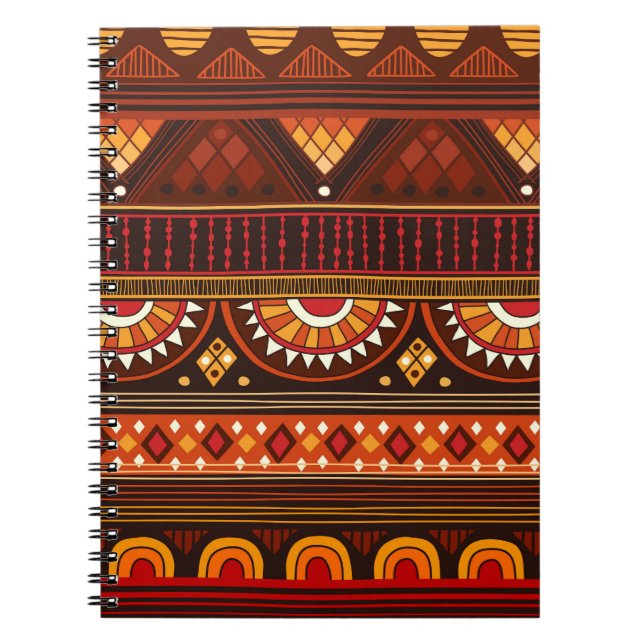 Cuaderno Diseño tribal sin fisuras para diversos usos. (Frente)